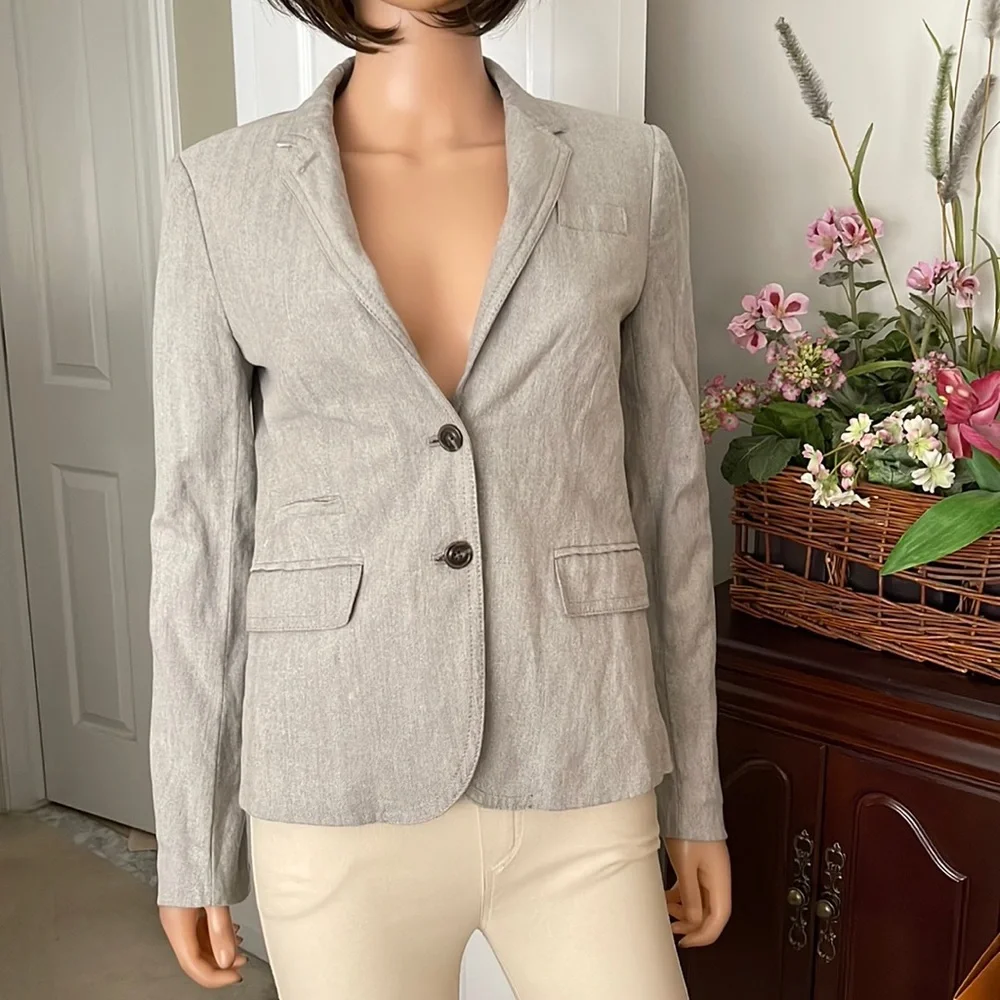 J. Crew Schoolboy Gray Metallic Blazer Size 4